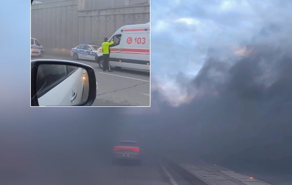 Bakıdakı tuneldə AVTOMOBİL YANIB