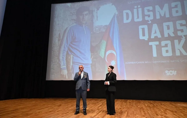 Natiq Qasımova həsr edilmiş "Düşmənə qarşı tək" filminin təqdimatı keçirilib