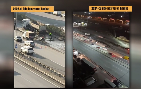 Bakı-Sumqayıt yolunda hər il yük maşınları bu arakəsməyə ÇIRPILIR