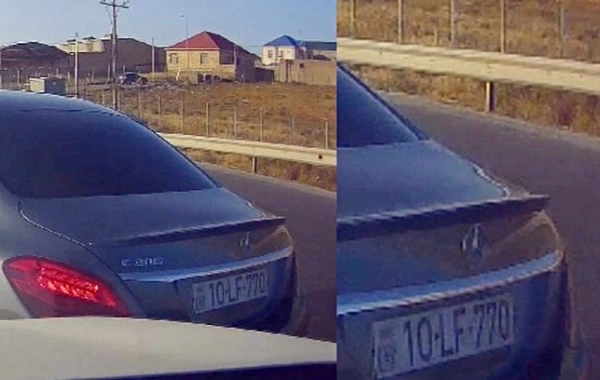 Qəza şəraiti yaradan qadın sürücü ona yol verilmədiyi üçün görün nə etdi