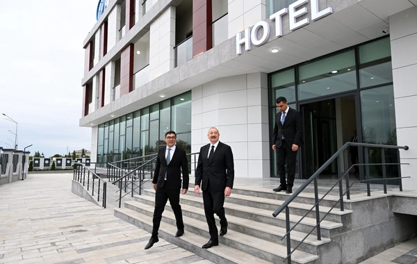 Prezident İlham Əliyev Yevlax Olimpiya İdman Kompleksinin açılışında iştirak edib