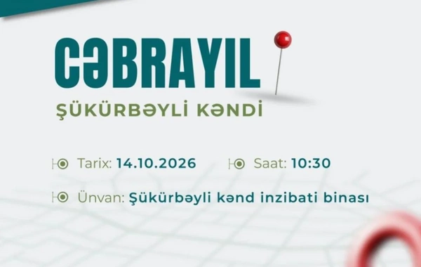 Cəbrayılın Şükürbəyli kəndində əmək yarmarkası olacaq