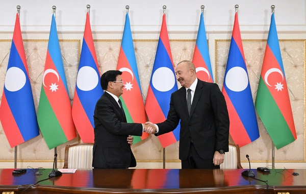 Azərbaycan və Laos prezidentləri mətbuata bəyanatlarla çıxış ediblər