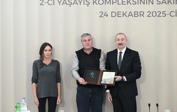 Президент Ильхам Алиев принял участие в открытии 2-го жилого комплекса в Агдаме