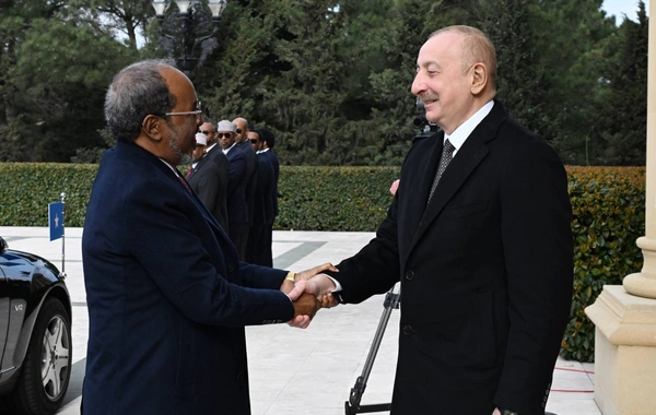 Somali Prezidenti Hasan Şeyx Mahmudun rəsmi qarşılanma mərasimi olub