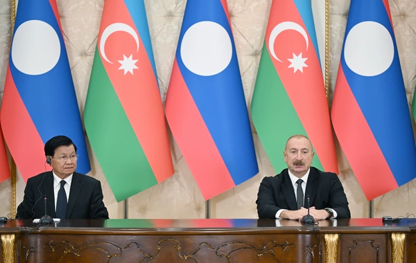 Azərbaycan və Laos prezidentləri mətbuata bəyanatlarla çıxış ediblər
