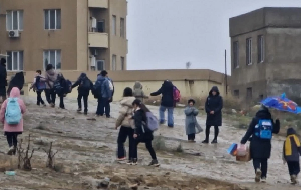 Sarayda məktəb yolu yararsız vəziyyətdə