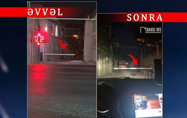 Sökülən şlaqbaum 1 həftə sonra geri qayıtdı - Bu dəfə 5 metr içəridə