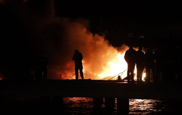 Muğlada yaxtalar yanıb