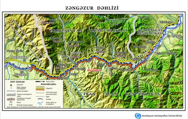 Zəngəzur dəhlizinin xəritəsi hazırlanıb