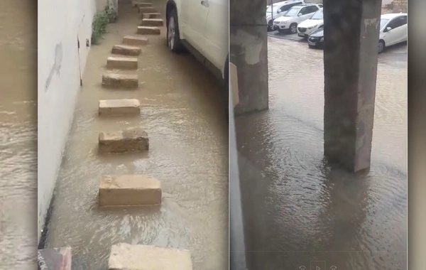 Bakıda boru partladı - Məhəlləni su basdı