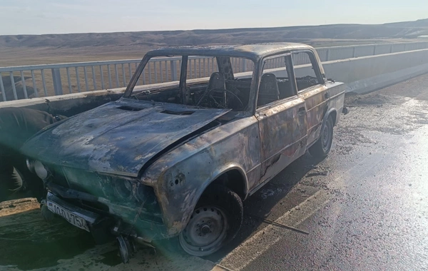 Tovuzda avtomobil yanıb, sürücü yanıq xəsarətləri alıb