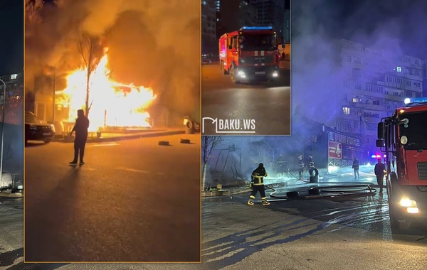 Bakıda dəhşətli yanğın - Obyekt yanıb kül oldu - ANBAAN VİDEO
