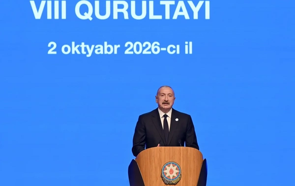 YAP-ın VIII Qurultayı keçirilib, İlham Əliyev çıxış edib