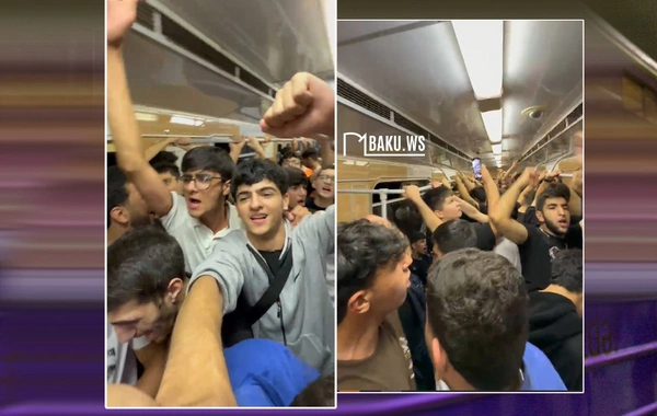 "Qarabağı" azarkeşlərinin Bakı metrosunda yaratdığı COŞQU