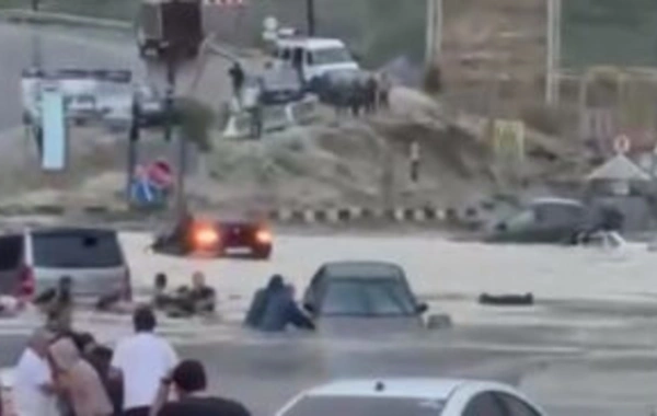 The streets of Dagestan were flooded due to heavy rainfall