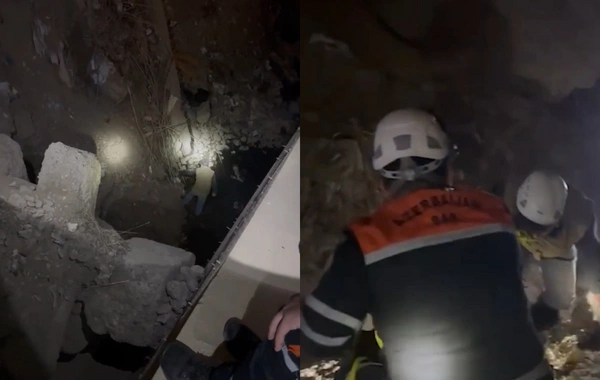 Ehtiyatsızlıqdan çayın dərəsinə yıxılan 15 yaşlı oğlanın XİLASEDİLMƏ GÖRÜNTÜLƏRİ