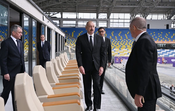 Prezident İlham Əliyev Gəncə Stadionunun açılışında iştirak edib