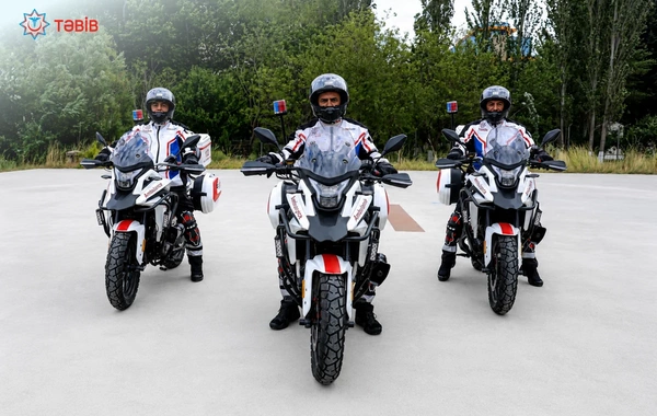 Azərbaycanda ilk dəfə motosikletlər təcili tibbi yardım xidmətinə cəlb olunub