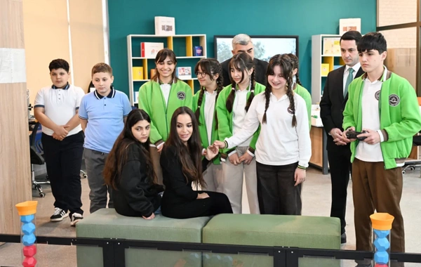 Leyla Əliyeva və Alyona Əliyeva Qubada internat tipli ümumtəhsil məktəbini və STEAM mərkəzini ziyarət ediblər