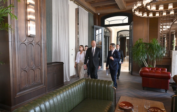 İlham Əliyev Şamaxıda "Meysari Grand Hotel & SPA" kompleksinin açılışını edib