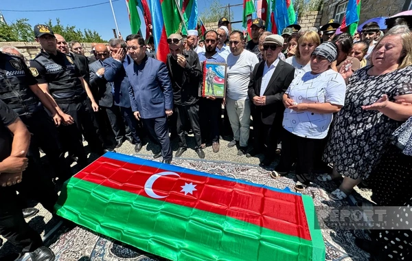 Goranboyda itkin-şəhid Rauf Əhmədovla vida mərasimi keçirilib