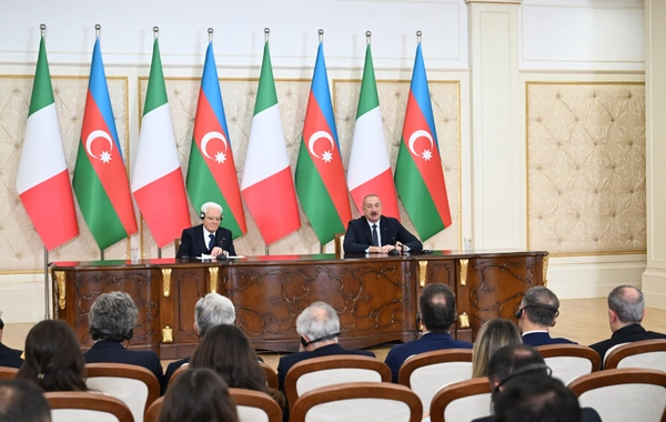 Azərbaycan və İtaliya prezidentləri mətbuata bəyanatlarla çıxış ediblər