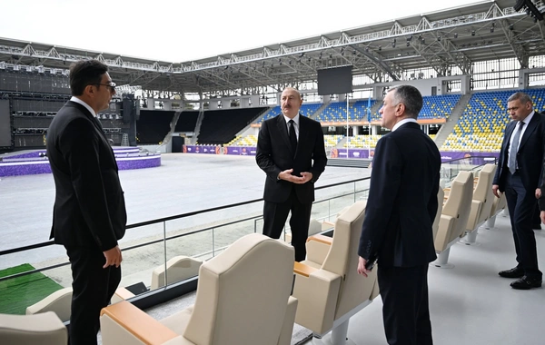 Prezident İlham Əliyev Gəncə Stadionunun açılışında iştirak edib
