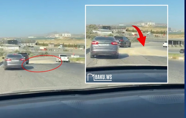 Bakı Dairəvi yolundakı çökəklik avtomobillərə ziyan vurur - ŞİKAYƏT