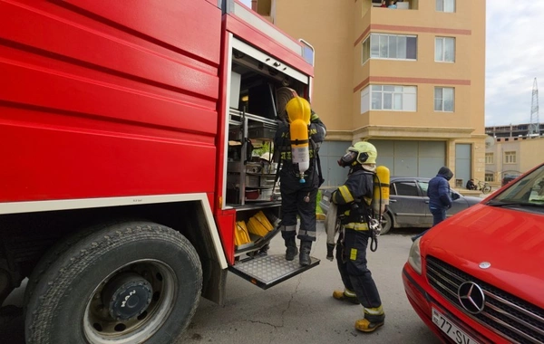 "Qobu Park" yaşayış kompleksində şərti yanğın təlimi keçirilib