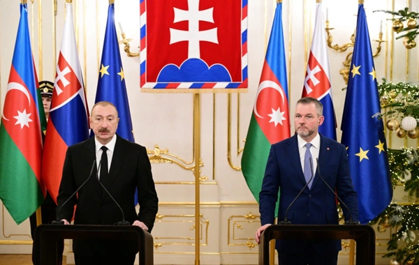 Presidents of Azerbaijan and Slovakia made statements for the press