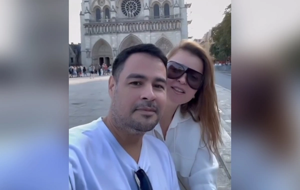 Parisdə olan Sevdadan həyat yoldaşı ilə romantik paylaşım