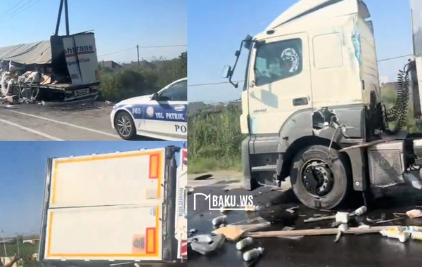 Bakı-Qazax yolunda 2 TIR aşıb
