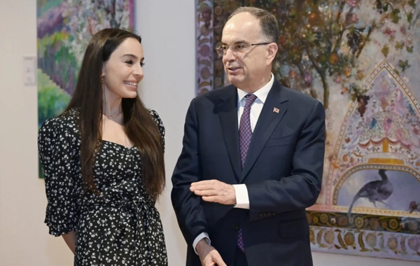 Leyla Əliyeva Tiranada Albaniya Prezidenti Bayram Beqay ilə görüşüb