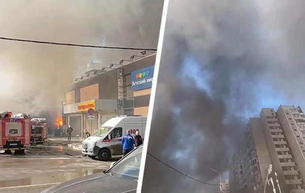 Rusiyanın məşhur bazarında YANĞIN