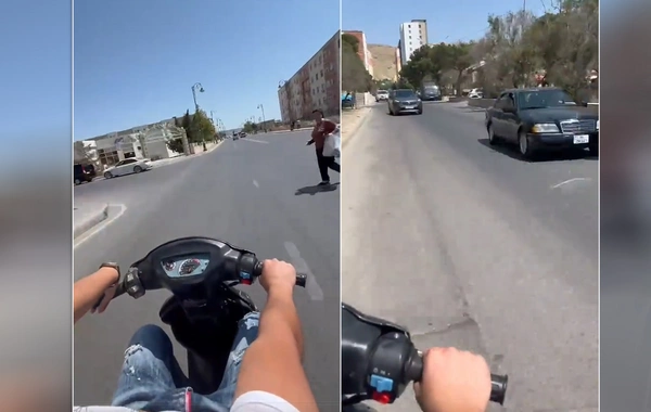 Lökbatanda moped sürücüsü TƏHLÜKƏ SAÇDI - ANBAAN