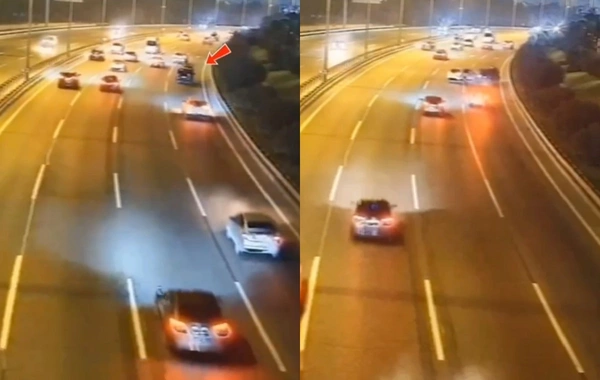 Avtomobil texniki nasazlıq səbəbindən yol kənarında dayanan başqa maşına çırpılıb