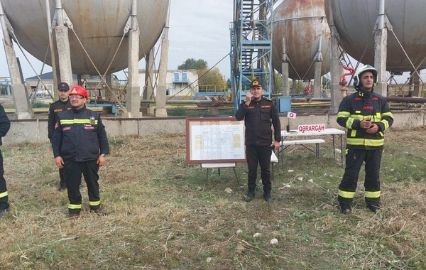 FHN SOCAR-ın zavodunda yanğın-taktiki təlim keçirib