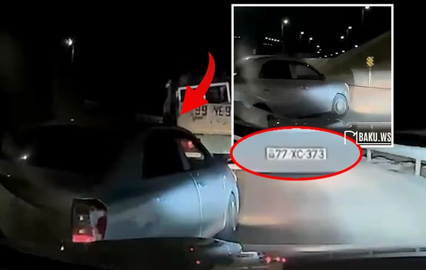 Avtomobilin qarşısına sürərək qaydanı pozdu - ANBAAN VİDEO