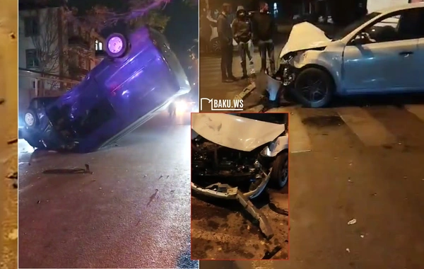"Ford Transit" yol kənarında park edilmiş "BMW X5"ə çırpılıb AŞDI