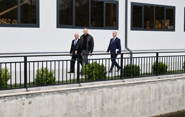 Prezident Ağdərədə "Qozlukörpü" Su Elektrik Stansiyasının açılışında iştirak edib