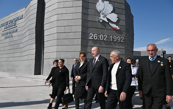 Prezident İlham Əliyev Xocalı Soyqırımı Memorialının açılışında iştirak edib