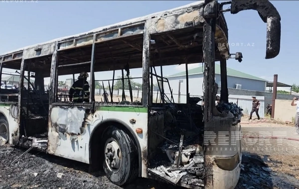 Naxçıvanda avtobus yanıb