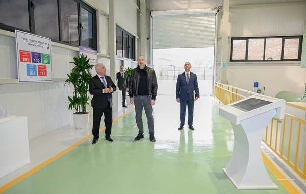 Prezident Ağdərədə "Qozlukörpü" Su Elektrik Stansiyasının açılışında iştirak edib