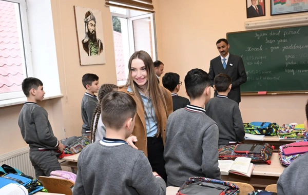 Leyla Əliyeva və Alyona Əliyeva Qubada internat tipli ümumtəhsil məktəbini və STEAM mərkəzini ziyarət ediblər