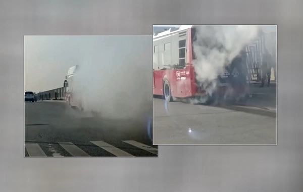 163 nömrəli avtobus TÜSTÜLƏDİ - Sərnişinlər üçün ehtiyat avtobus göndərildi