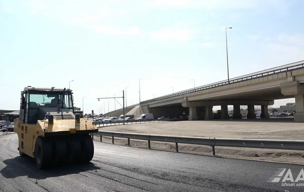 Salyan şossesinin "Lökbatan dairəsi" adlanan hissəsi təmir edilir