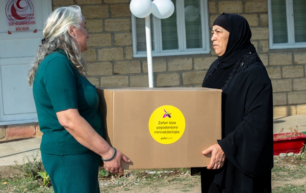 Yelo Bank Xocavənddə yaşayan şəhid ailələrinə Zəfər sovqatı təqdim edib