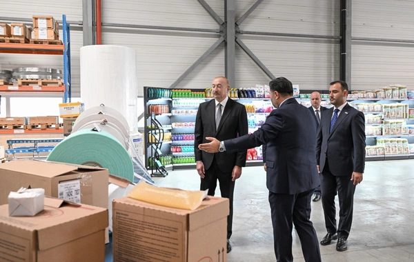 Prezident İlham Əliyev Qaradağ rayonunda kağız və gigiyenik məhsulların istehsalı müəssisəsinin açılışında iştirak edib