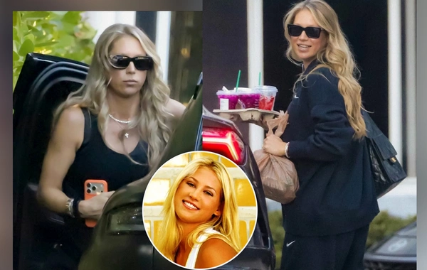 Беременную Анну Курникову засняли в спортивном костюме у спорткара